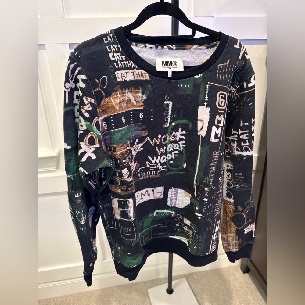 MM6 Maison Martin Margiela Black and Green Graphic Top - Picture 3 of 5